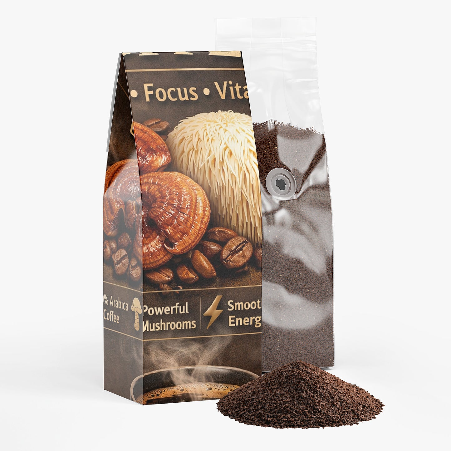 Mendingo Vitality Mushroom Coffee – Premium Medium Roast Blend- Dark Chocolate